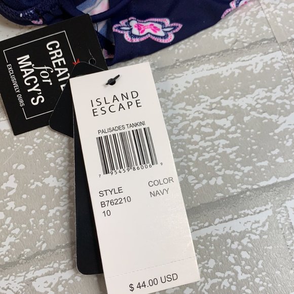 Island Escape Jetset Push-Up Tankini Top, Paisley - Picture 7 of 7